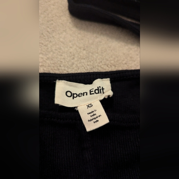 Open Edit from Nordstrom, black cotton corset body suit, size XS - Picture 3 of 4